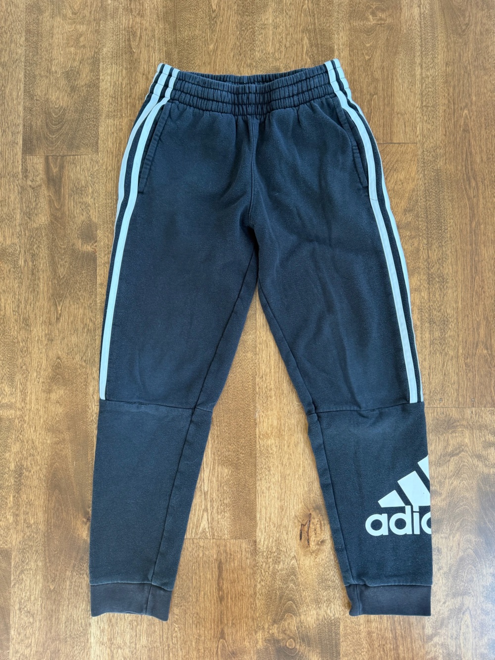 adidas Black Sweatpants with White Side Stripes